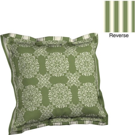 Green and White Outdoor Cushion