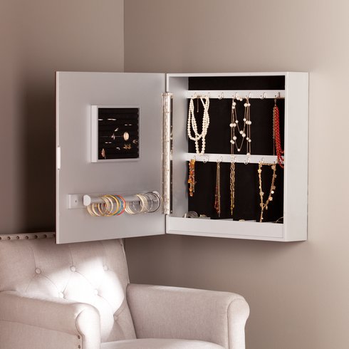 Judith Mirrored Wall-Mounted Jewelry Armoire