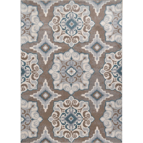 Central Asian patterned Teal rug