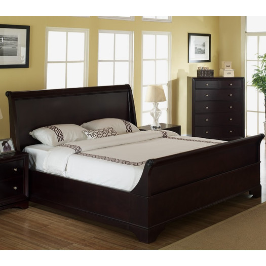 Lancaster Sleigh Bed, Solid Oak Construction by Abbyson Living
