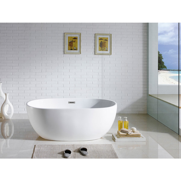 Tropicana 60-inch x 30-inch White Oval Soaking Bathtub