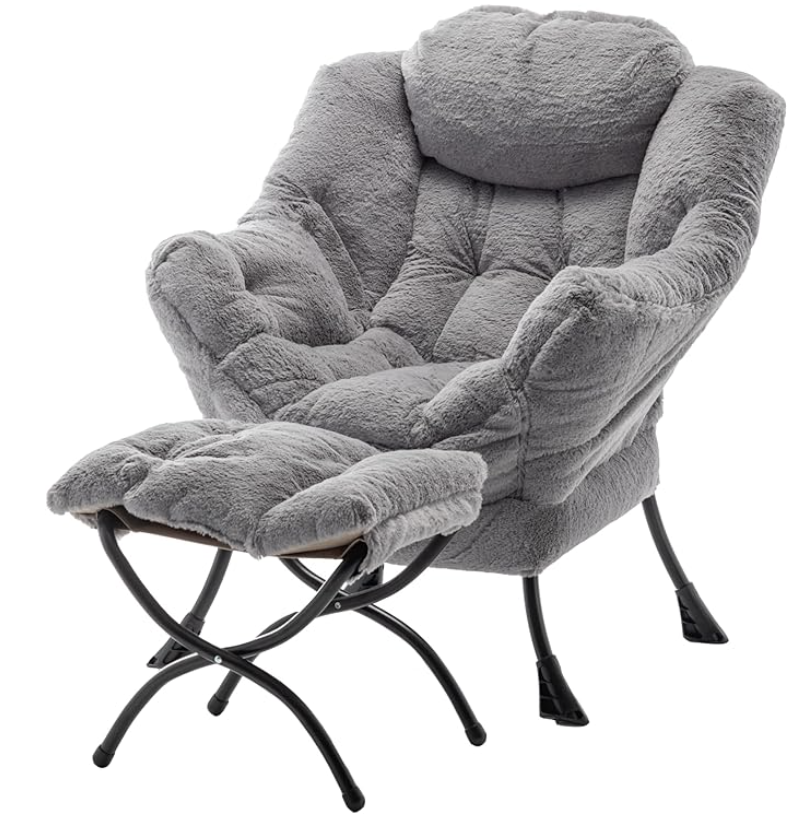 Gray deep lazy chair