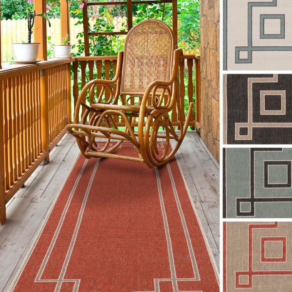 Meticulously Woven Odette Contemporary Geometric Indoor/Outdoor Area Rug (2'3 x 7'9)