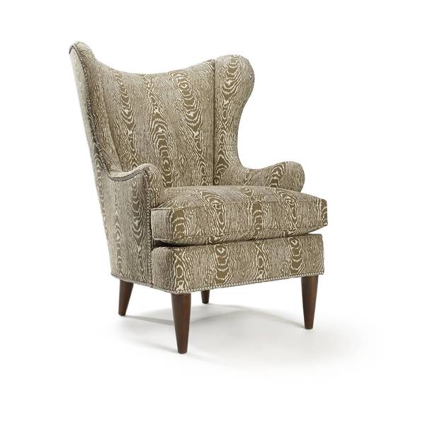 Rizzo Brown Pattern Wing Chair