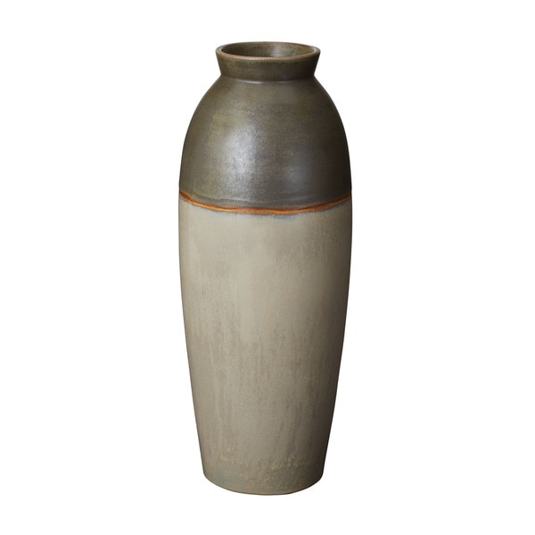 Olive Fire Line Vase (Large)