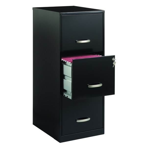 Office Designs 3 Drawer Black Steel File Cabinet