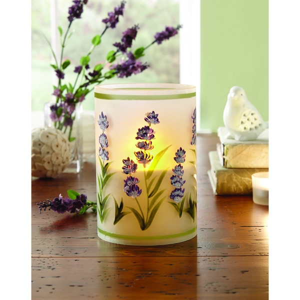 Order Glass LED Lavendar Candle with Daily Timer
