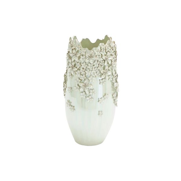 White Ceramic Applique Vase