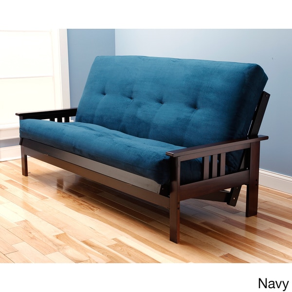 Somette Monterey Queen Size Futon Sofa Bed with Suede Innerspring Mattress