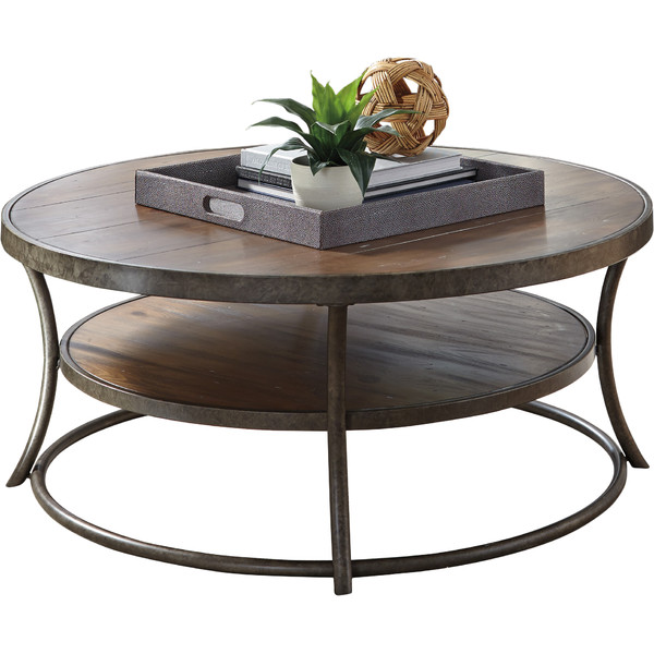 Nartina light brown wood and steel coffee table 