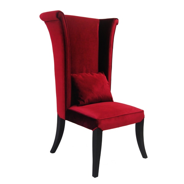 Red Velvet High-back Chair