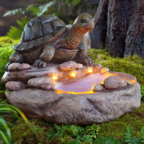 Turtle Light-Up Birdbath