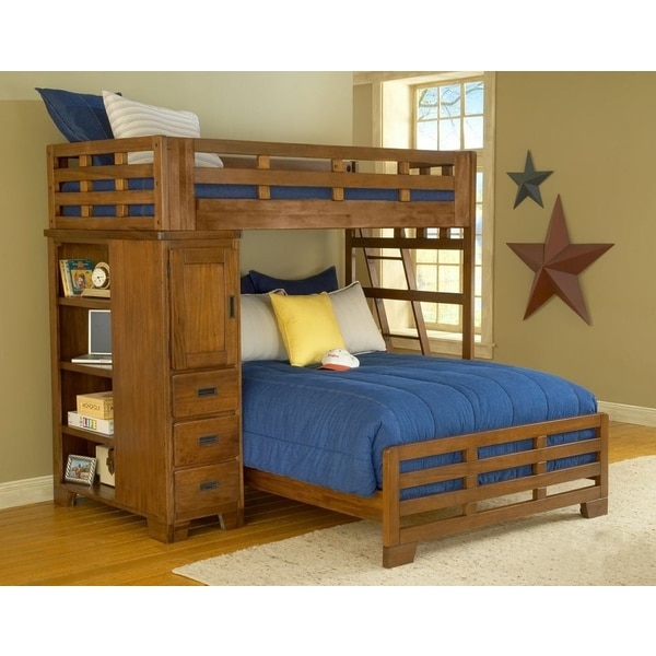 Greyson Living Hardy Twin Over Full Loft Bed and Storage