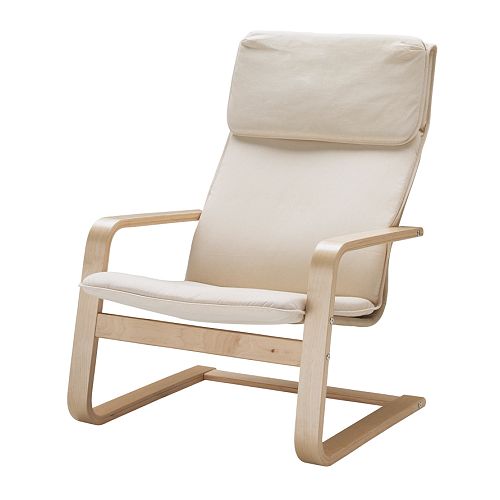 Birch veneer steel armchair with pure cotton beige upholstey