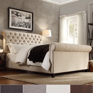 SIGNAL HILLS Knightsbridge Rolled Top Tufted Chesterfield King Bed