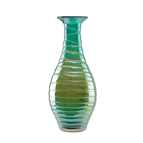 Caramel Colored Swirls Hand Blown Decorative Glass Vase