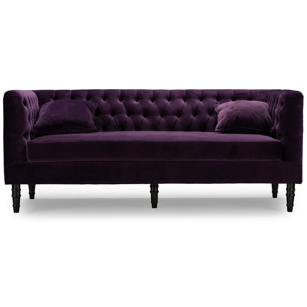 Nicole Purple Velvet Sofa