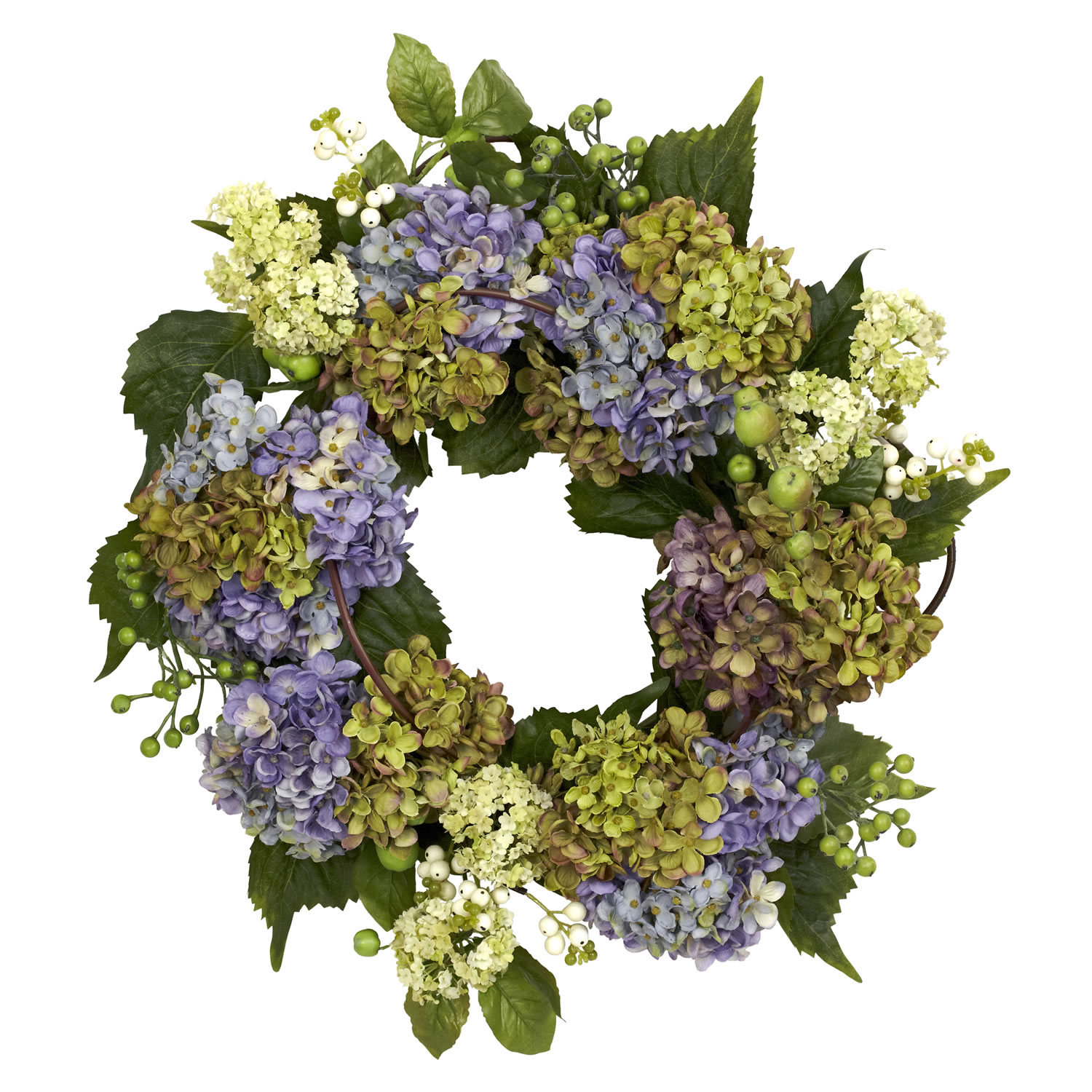 Round 22-inch Hydrangea Wreath