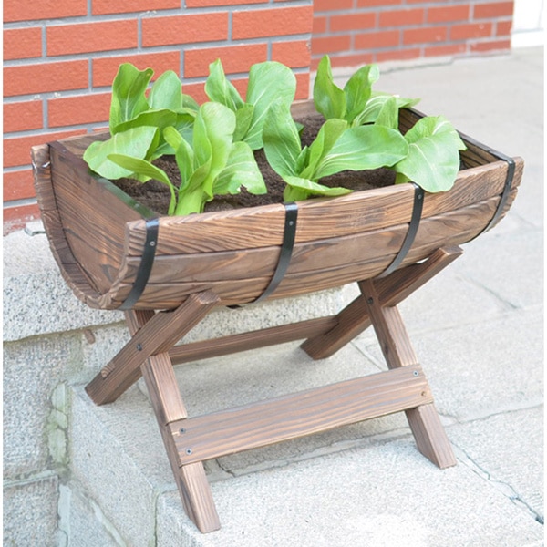 Half Barrel Planter with Stand