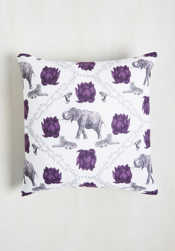 Elephant and Purple Lotus Cushion from ModCloth