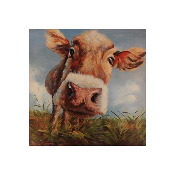 Cow In Field Canvas Painting