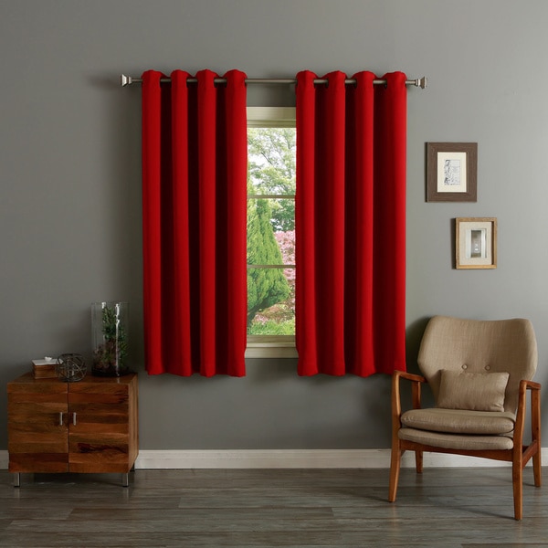 Grommet Top Thermal Insulated Blackout 64-inch Curtain 