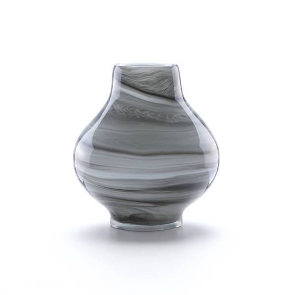Grey Crystal Amphora Swirl Vase