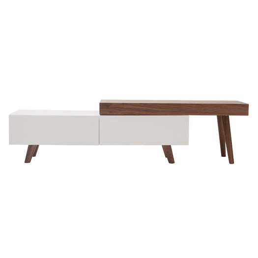 Rico TV Stand In White & Walnut Finish by Langley Street