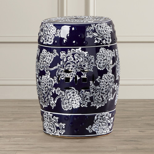 Sterling Garden Stool in Black & Silver by House of Hampton