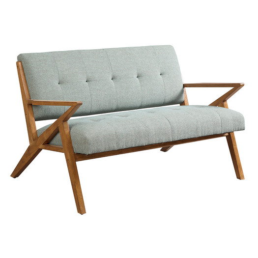 Rocket Loveseat with Light Blue Upholstery  by Ink + Ivy