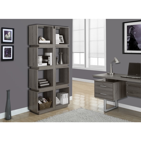 Dark Taupe Reclaimed-look 71-inch Bookcase
