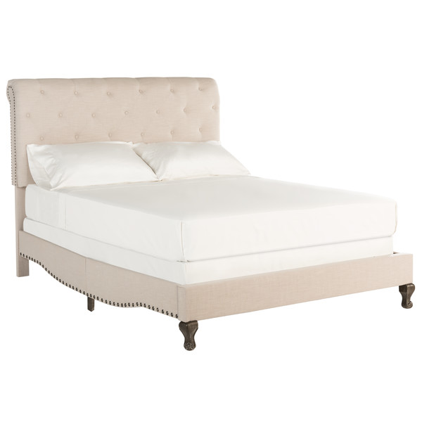 Anne Upholstered Bed In Off White