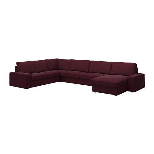 KIVIK Corner sofa and chaise, Dansbo red-lilac, Maroon