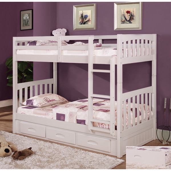Twin over Twin Bunk Bed with 3 Drawers
