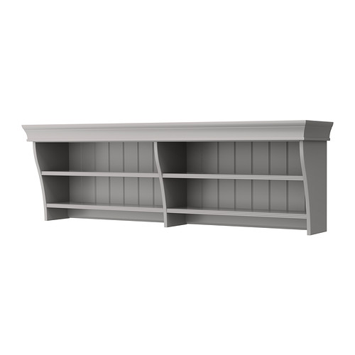 Liatorp Slate Grey Wall Shelf with storage space and TV bench usage