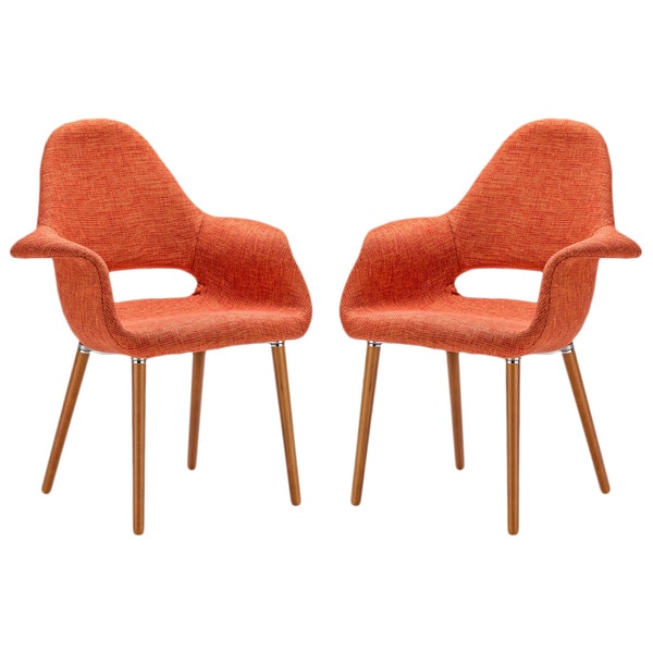 Edgemod The Barclay Organic Style Dining Arm Chair in Orange (Set of 2)