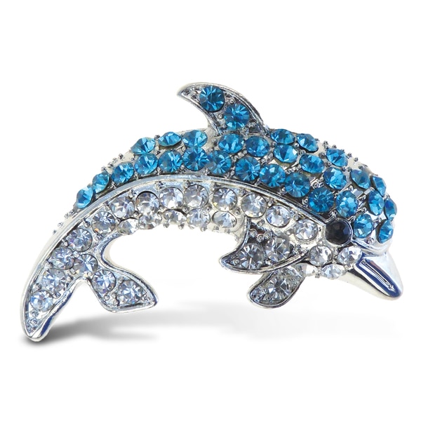 Dolphin Multicolored Metal Sparkling Refrigerator Magnets with Crystals
