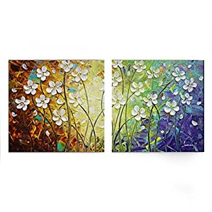 Hand Painted Modern Canvas Wall Art Floral 