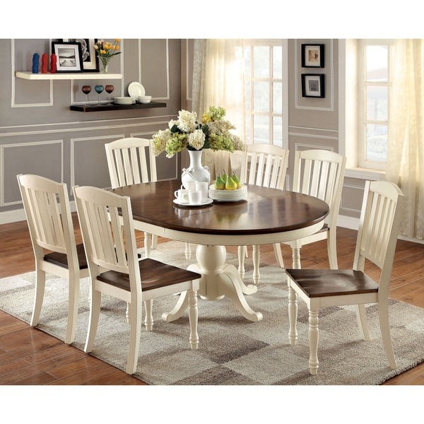 Bethannie Cottage Style 2-Tone Oval Dining Table