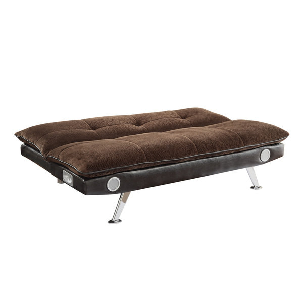 Coaster Company Velvet/ Leatherette Sofa Bed with Bluetooth Speakers