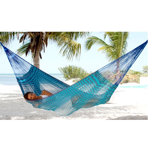 Handcrafted Cotton 'Riviera Sapphire' Hammock (Double) (Mexico)