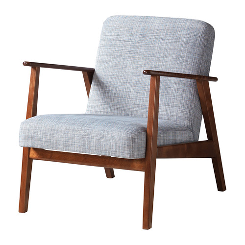 EKENÃ„SET Grey criss-cross textured upholstered armchair