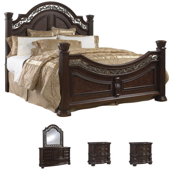 5-piece Mocha Finish Queen-size Bedroom Set