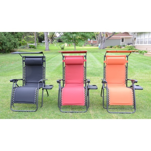 Styled Shopping Deluxe Padded Zero Gravity Chair with Canopy and Tray