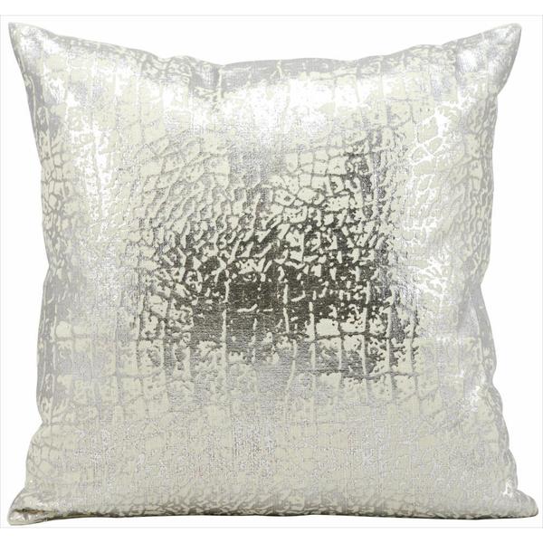 kathy ireland Metallic Snake Skin Silver Throw Pillow (18-inch x 18-inch) 