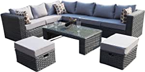 Shades of Grey outdoors Rattan corner sofa set