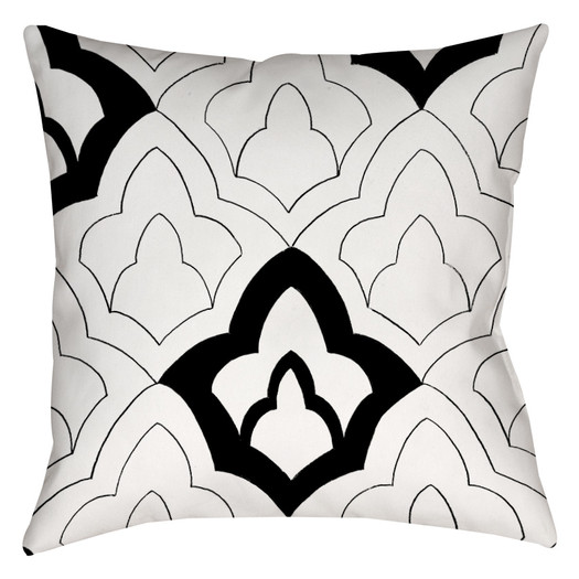 Divisible 1 Indoor/Outdoor Throw Pillow in Black & White by Thumbprintz
