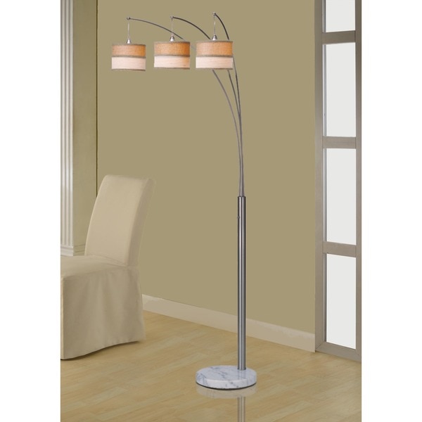  Steel Floor Lamp with Marble Base and Dimmer Switch