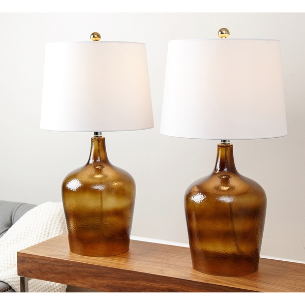 Azure Smoke Brown Glass Table Lamp (Set of 2)