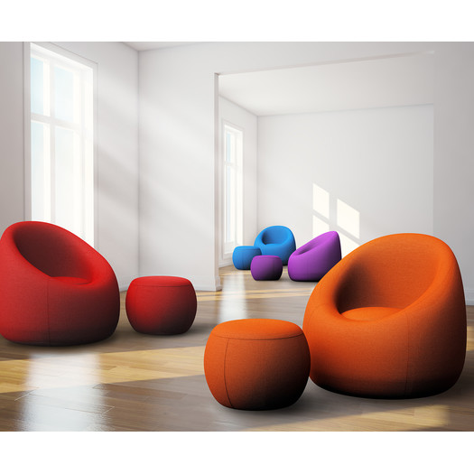Memory Foam Lounge Chair With Ottoman